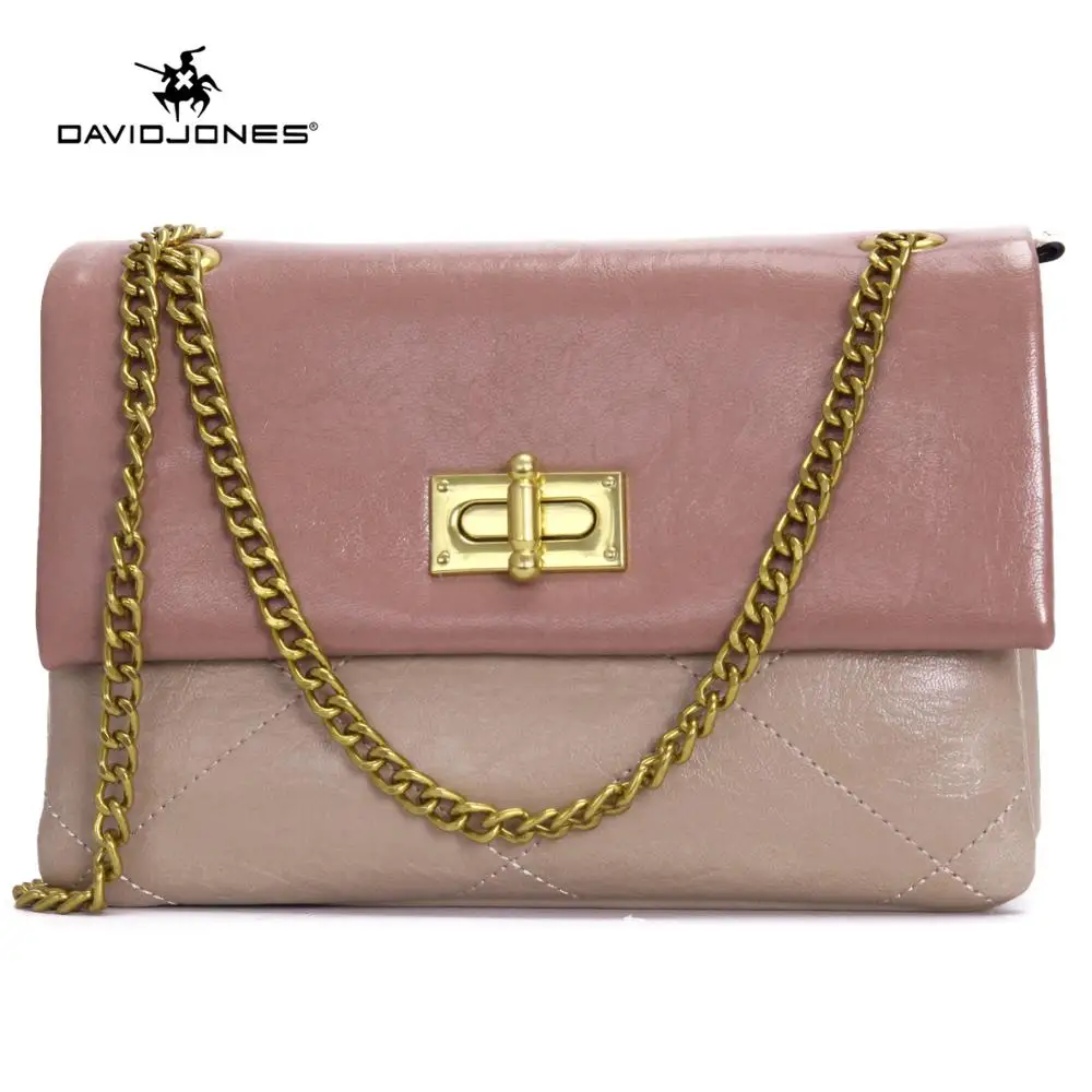Женская сумка из искусственной кожи DAVID JONES маленькая через плечо с цепочкой