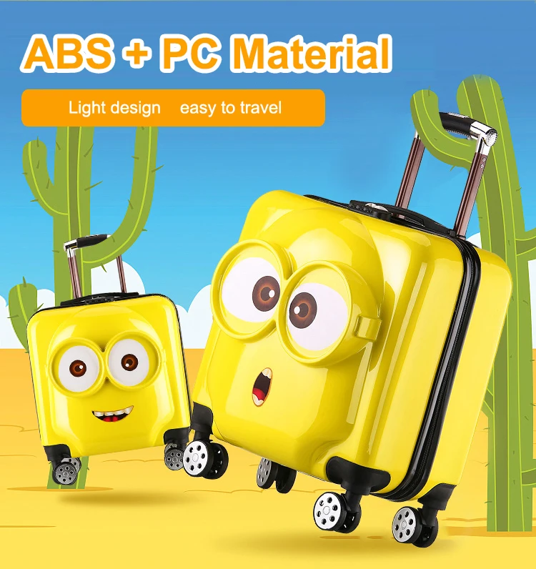Эдисон детский аниме багаж 3D стерео чехол на колесиках DIY стикер мультфильм детский костюм чехол 20 дюймов легкий портативный
