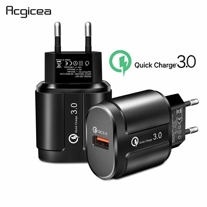 Универсальный 18 Вт USB Quick Charge 3,0 для iPhone huawei Xiaomi EU US настенный адаптер Android мобильный телефон быстрое зарядное устройство для samsung S8