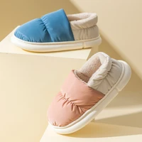 house winter warm women fur slippers thick bottom waterproof upper slip on couples warm plush shoes home eva sole fluffy slides