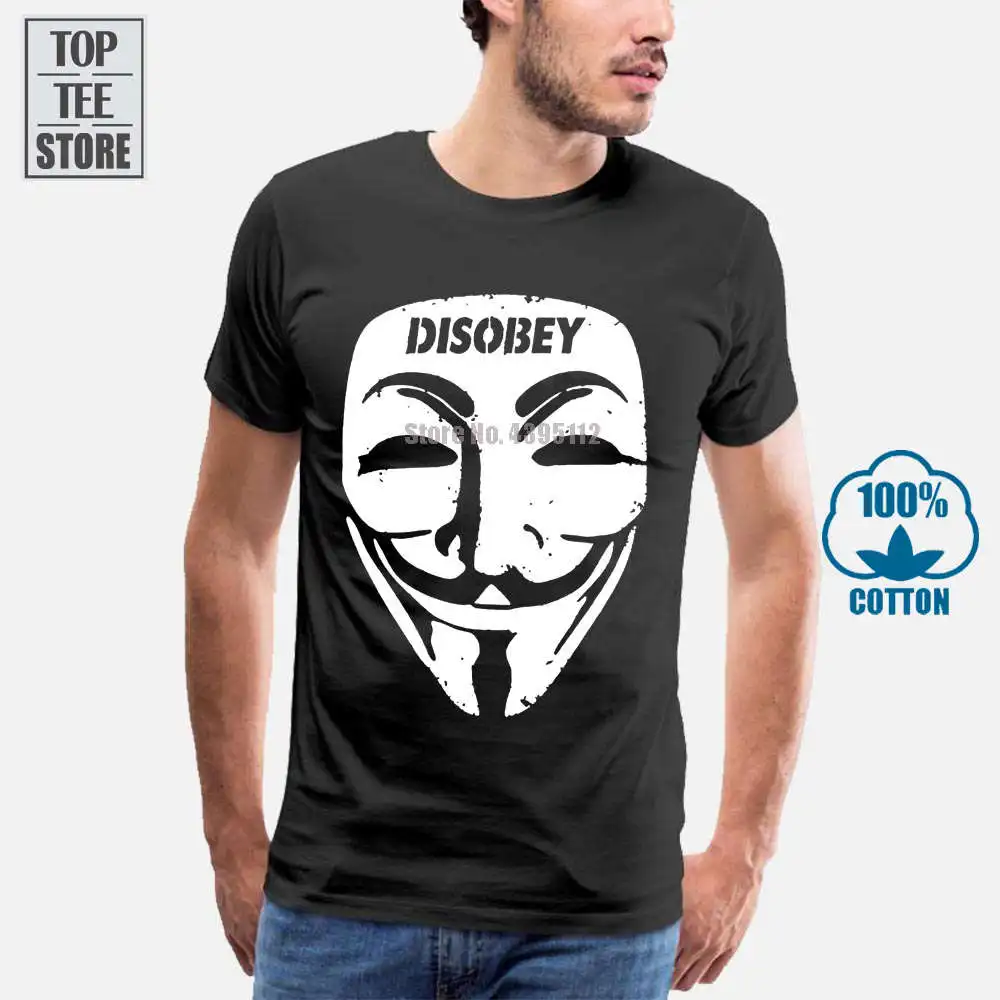 Футболка Guy Fawkes футболка с анонимальной маской надписью Disobey Troll Political V биткоины