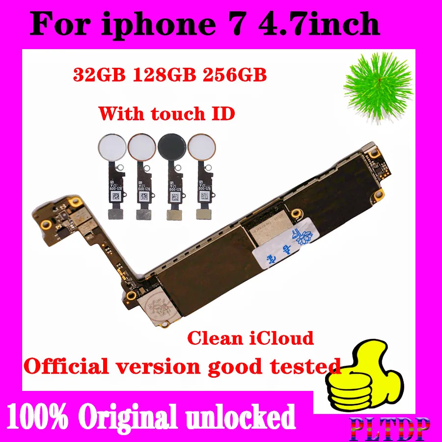 32GB/128GB/256 ГБ разблокирован для Iphone 7 материнская плата с двумя катушками не за счет