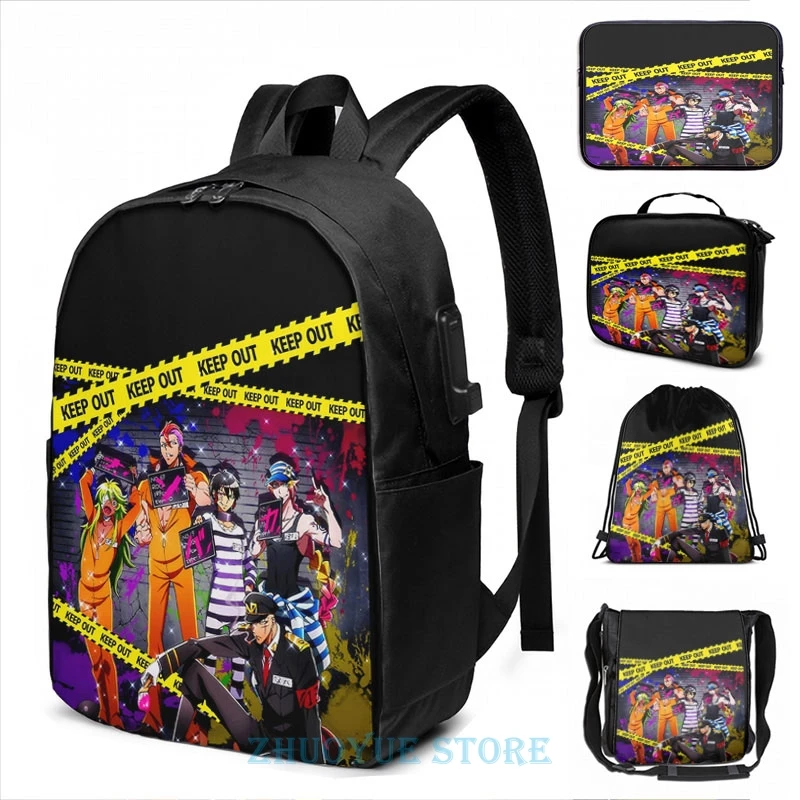 Забавный рюкзак Nanbaka с графическим принтом для мужчин и женщин USB-зарядкой
