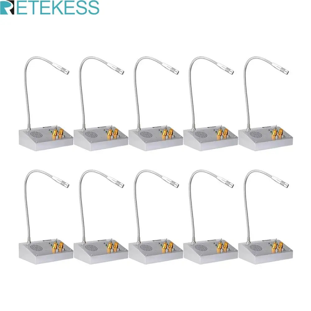 

10Pcs RETEKESS TW103 2W Dual Way Window Counter Intercom Dual-Way Counter Interphone System For Restaurant Bank Pharmacy Office