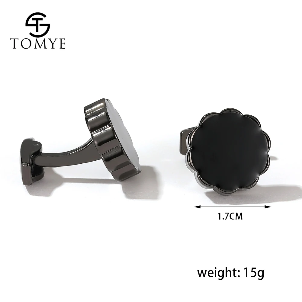Запонки для мужчин TOMYE XK20S049 модные черные круглые запонки рубашек в подарок |
