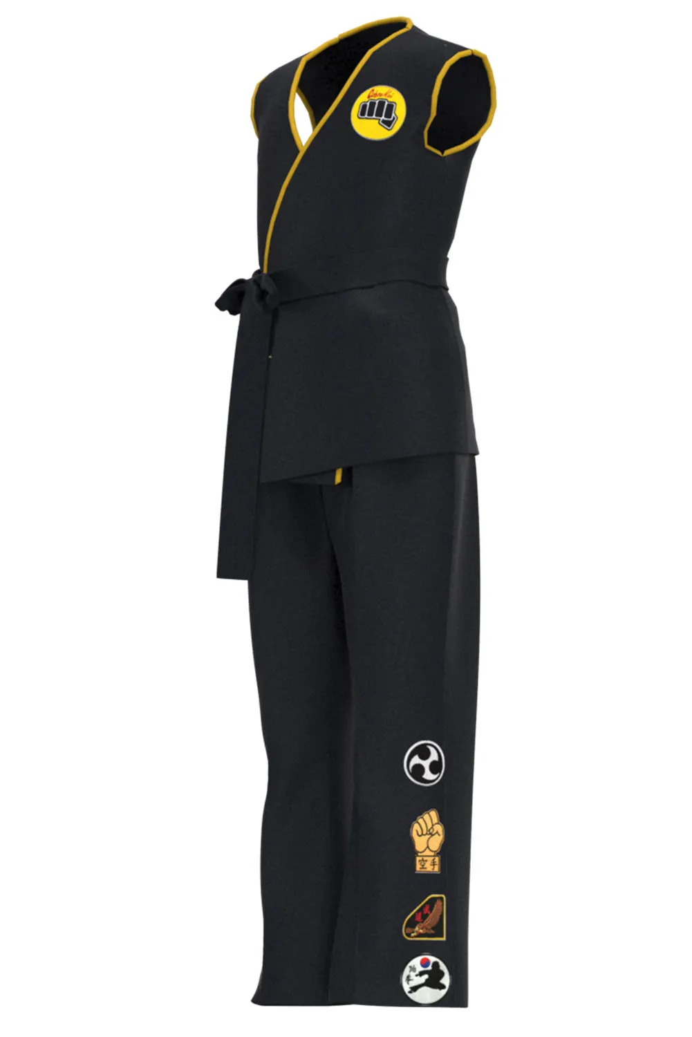 Детский костюм для косплея Кобра Кай детский топ + брюки пояс повязка на голову