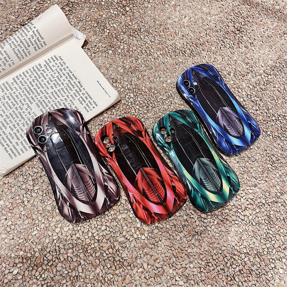 

Fashion and Colorful Silicone Case For iPhone 11 12 Pro XS Max X XR 8 7 Plus SE 2020 Super Cool Sports Car Anti fall Phone Case