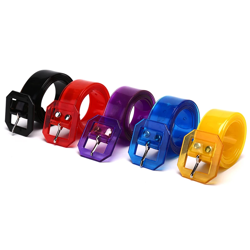 115 см разноцветный прозрачный пластиковый квадратный ремень с пряжкой