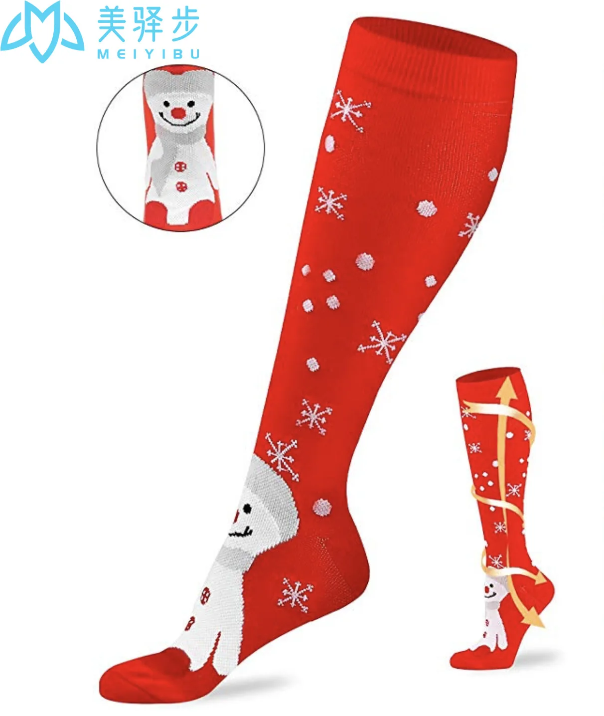 6 Pairs Per Set Christmas Running Compression Socks for Men & Women Travel Workout Nurse Athletic,Circulation Recovery Stockings