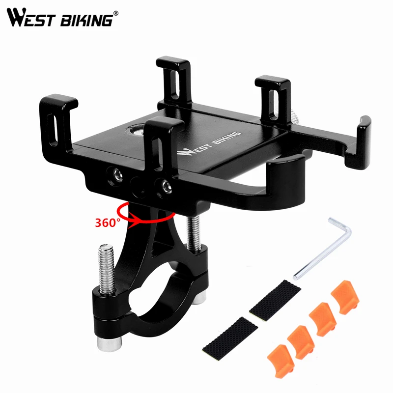 WEST BIKING держатель для мобильного телефона велосипеда мотоцикла руля алюминиевый