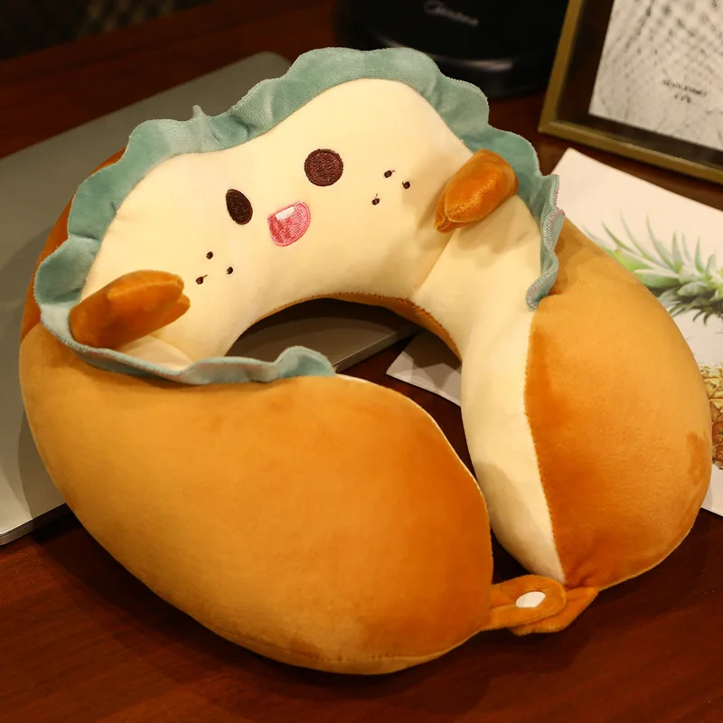 

Free ship 30cm bread u shaped pillow creative fun sandwich car travel neck pillows girls christmas birthday gift cute soft toys