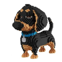 2100pcs 16014 hot sale cartoon dog mini dachshund model block building brick toys for children gifts dog pets building blocks