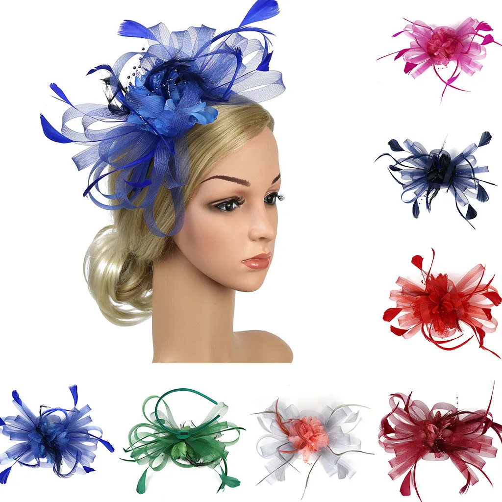 2020 Хэллоуин повязка на голову из перьев для женщин Фестивальная лента с перьями и