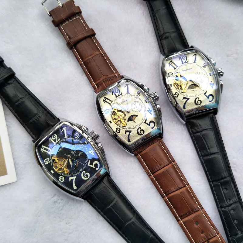 Модные мужские часы Роскошные Tourbillon Мужские автоматические механические