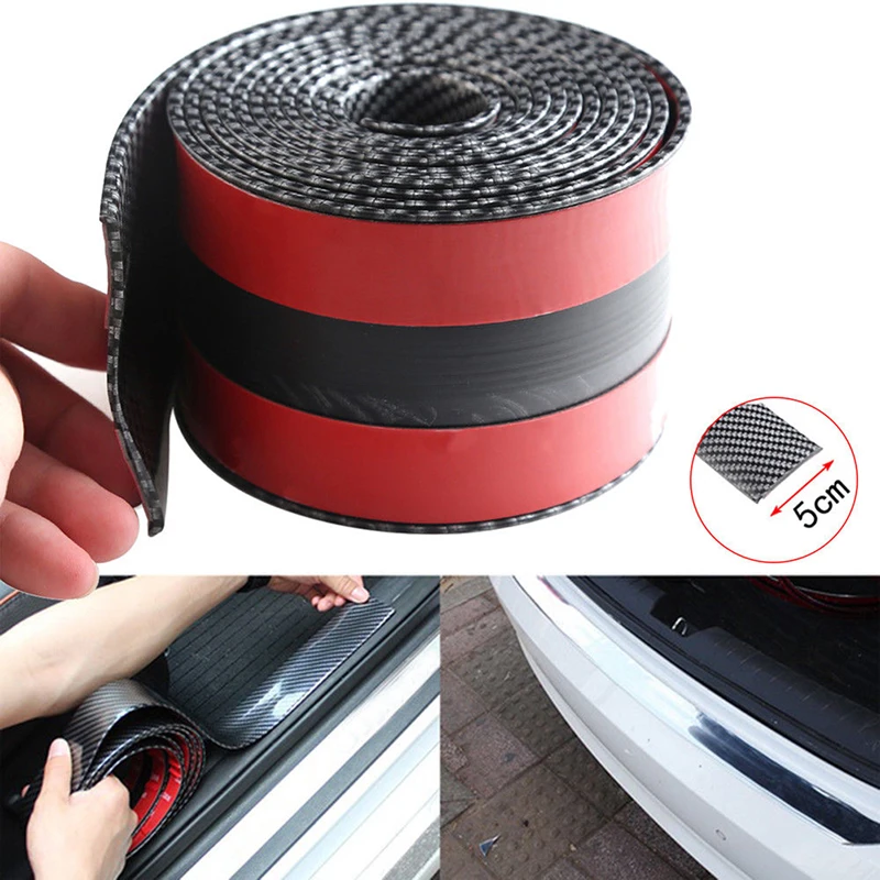 

1MCarbon Fiber Rubber Moulding Strip Soft Black Trim Bumper Strip DIY Door Sill Protector Edge Guard Car Stickers Car Styling