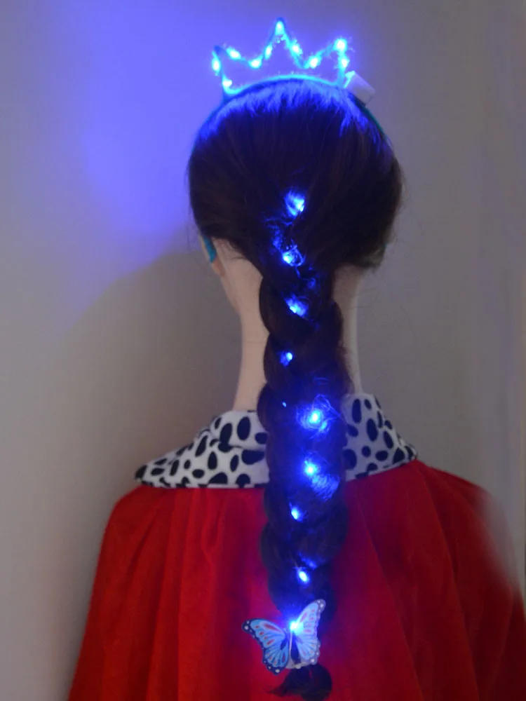 DIY подсветка для волос струнная светодиодный юбка пачка светящаяся повязка на