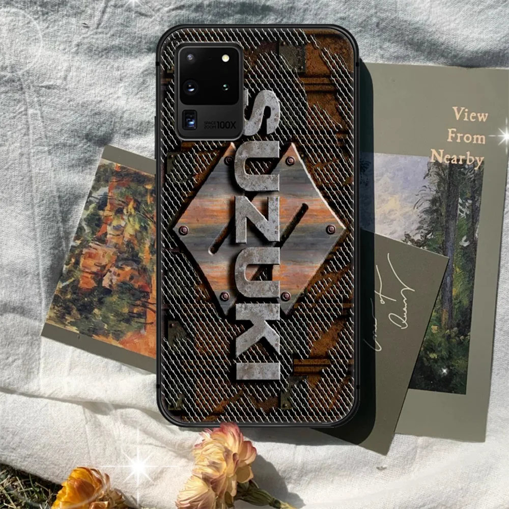 

SUZUKIS car Phone Case Cover Hull For Samsung Galaxy S 7 8 9 10 e 20 FE edge uitra plus Note 9 10 20 black Coque Soft Shell