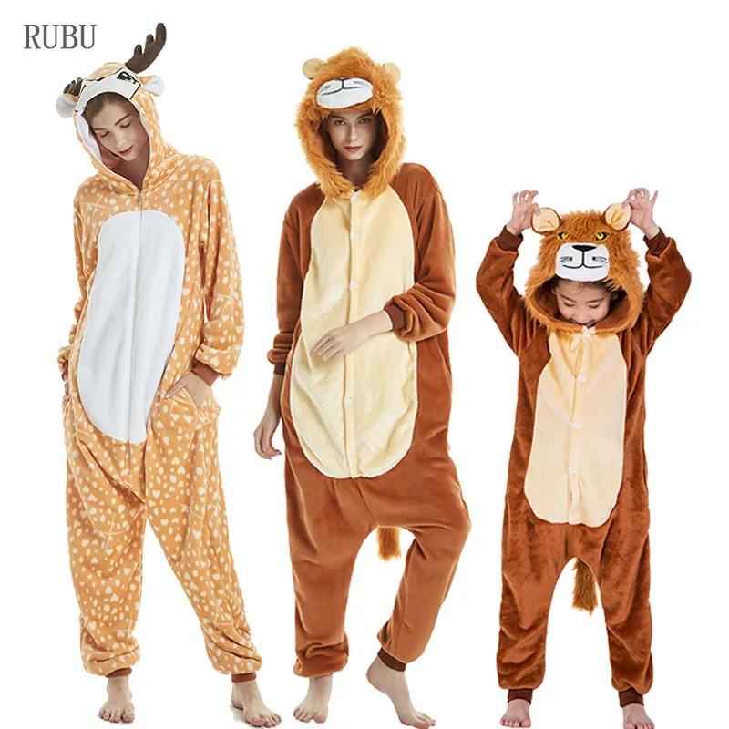 Пижама в виде единорога для девочек комбинезон женские кигуруми панда зимняя