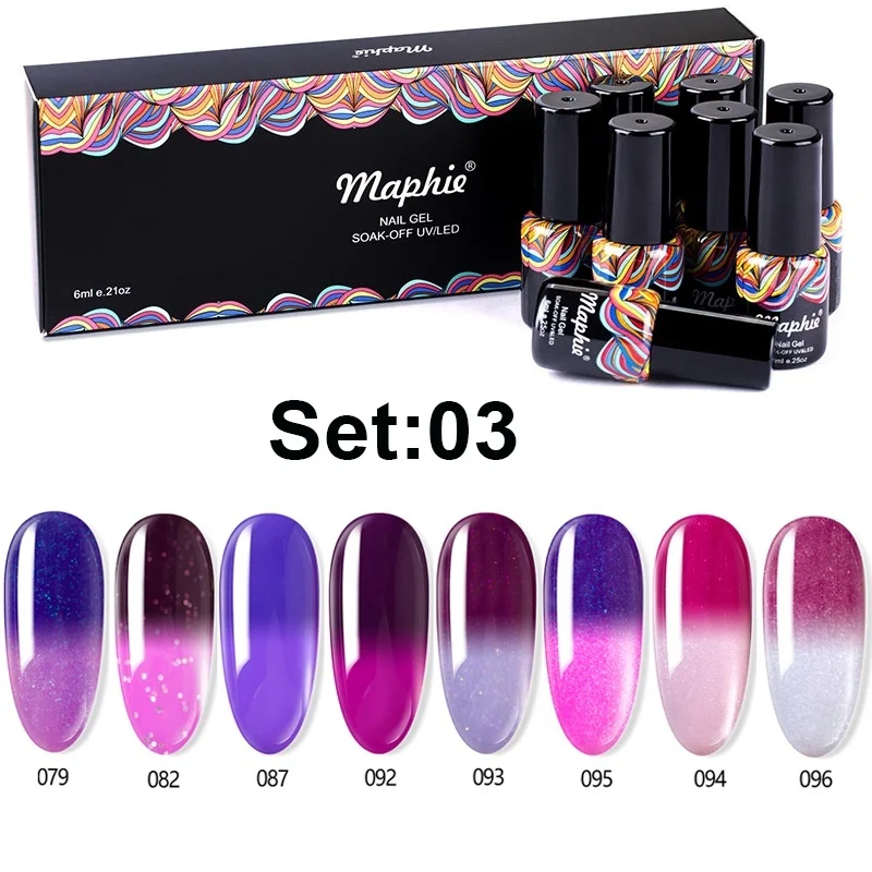 Maphie 8 шт./лот набор гель-лаков для ногтей долговечный цветной гель впитывающий