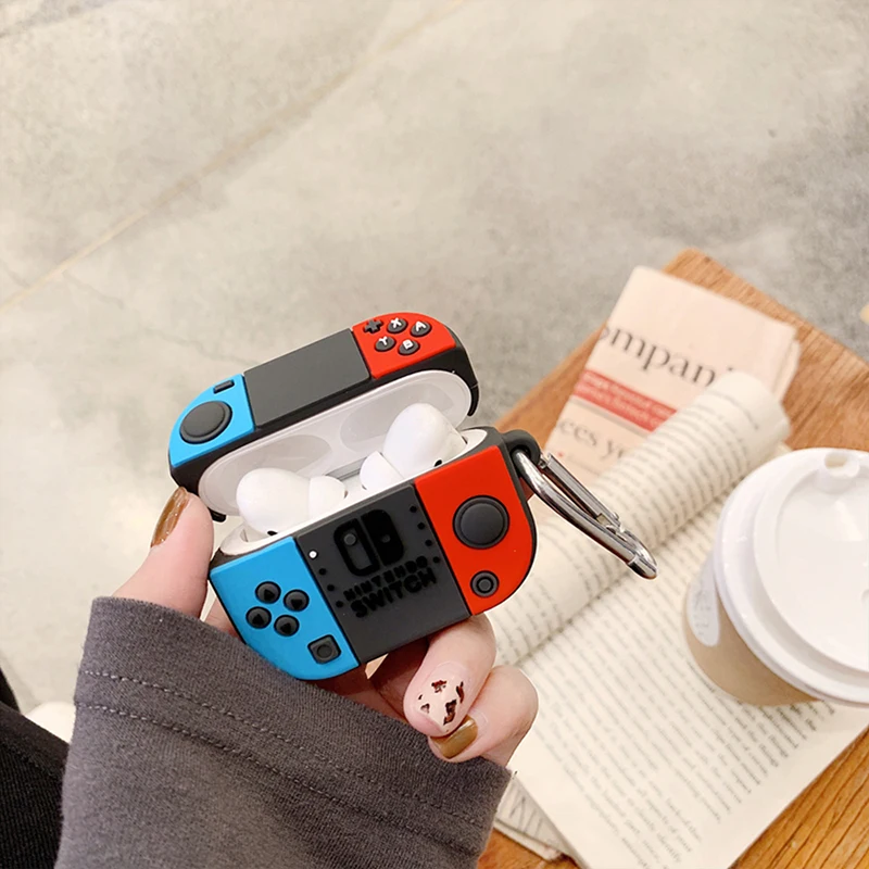Игровой чехол Switch GB с кольцом для ключей Airpods Pro 2 3 Air Pods Чехол силиконовый милый