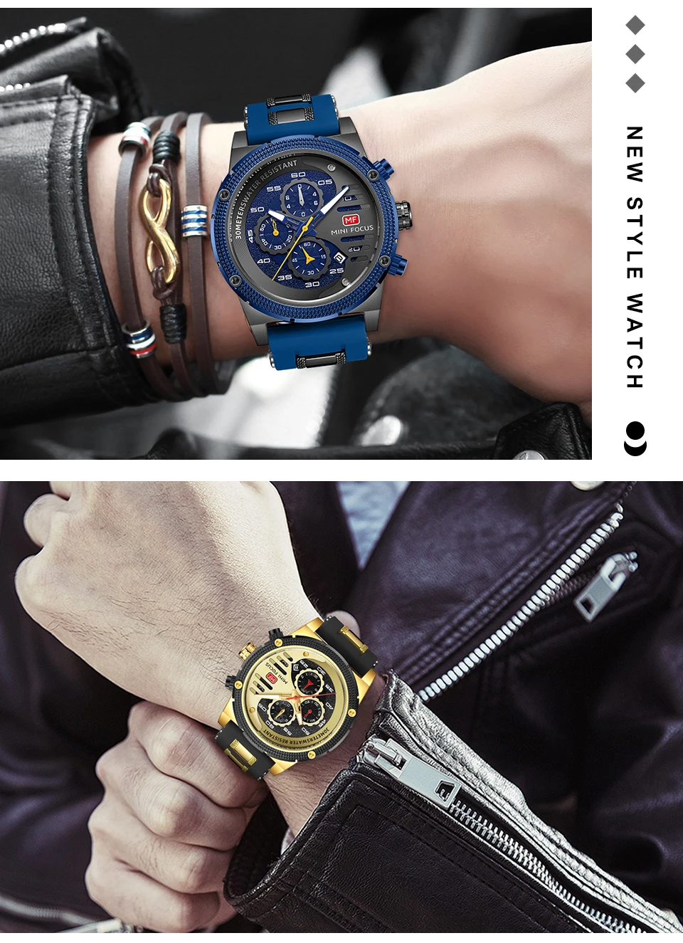 MINI FOCUS quartzhorloge voor heren Waterdicht_voghion.com