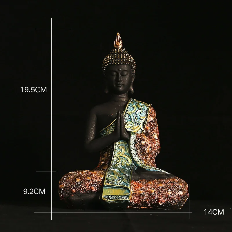 27179(20cm) Y. DSHH статуя Будды таиландский Будда скульптура Зеленая Смола ручной работы буддизм индийский фэншуй Статуэтка медитация домашний декор - Color: 27179(20cm)