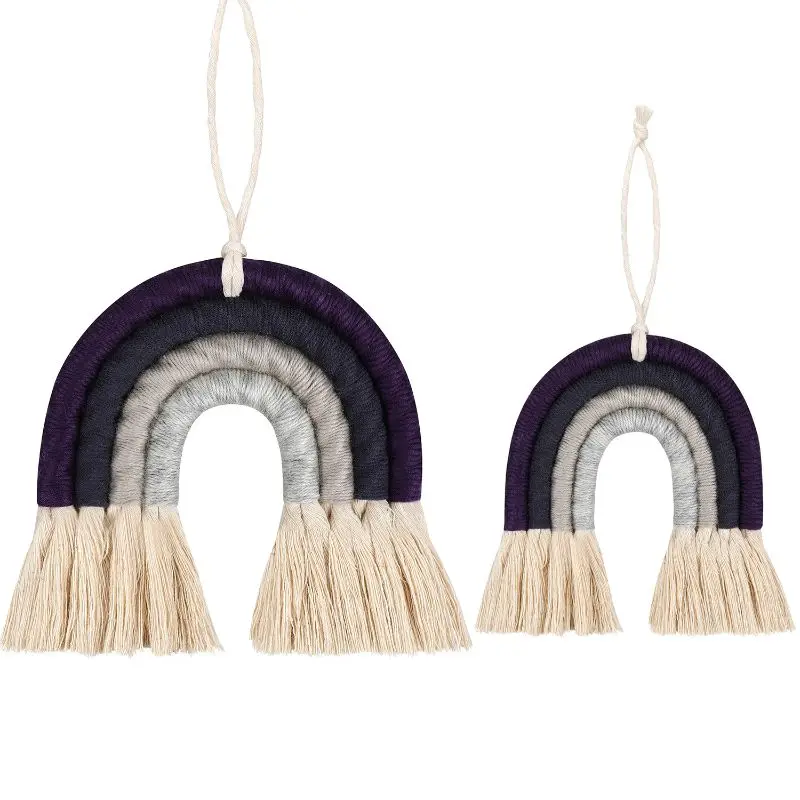 

Nordic Handmade Rainbow Tapestry Ornament Kids Room Decor Apartment Wall Hanging P31B