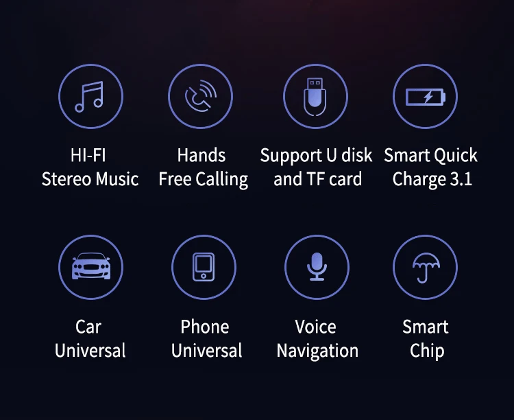 FM-трансмиттер автомобильный со светодиодсветильник кой и поддержкой Bluetooth 5 0 |
