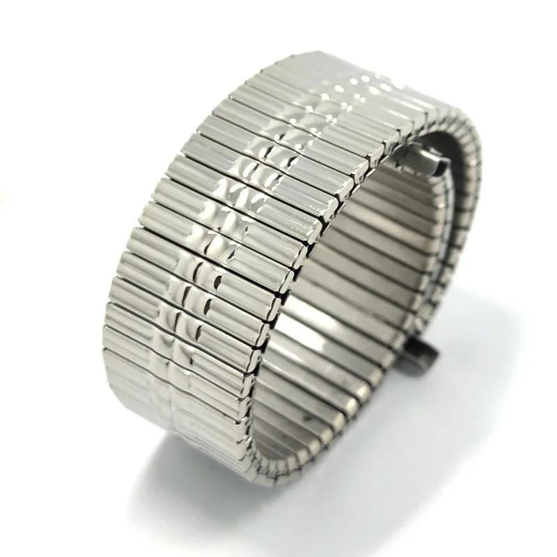 

Shadowshark 16mm/18mm/20mm/22mm Watch Band Scalable Elastic Strap Black Silver Gold Stainless Steel Watch Strap 2021