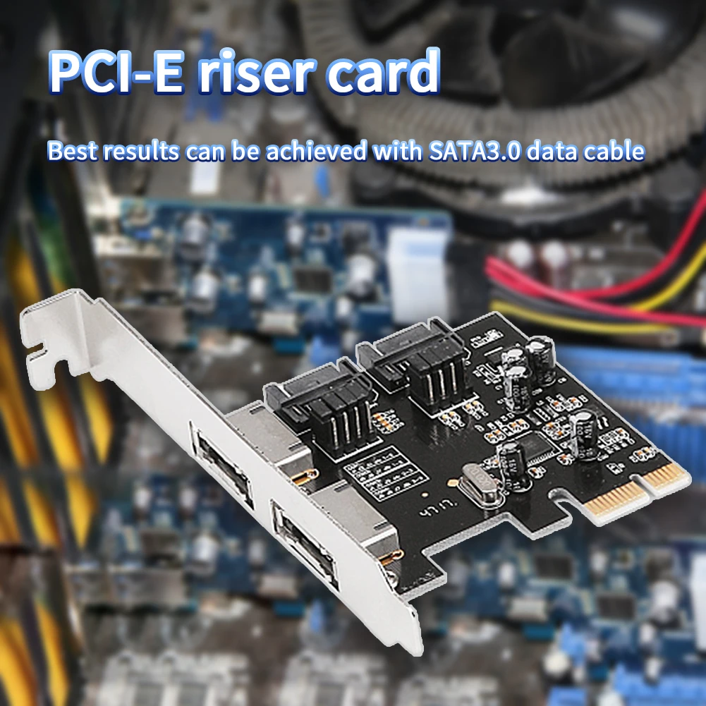 Адаптер PCI-E X1 для настольного компьютера переходник PCI-Express Riser 2 порта SATA3