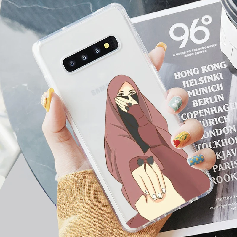 Роскошный силиконовый чехол для телефона с изображением женщины в хиджабе лица