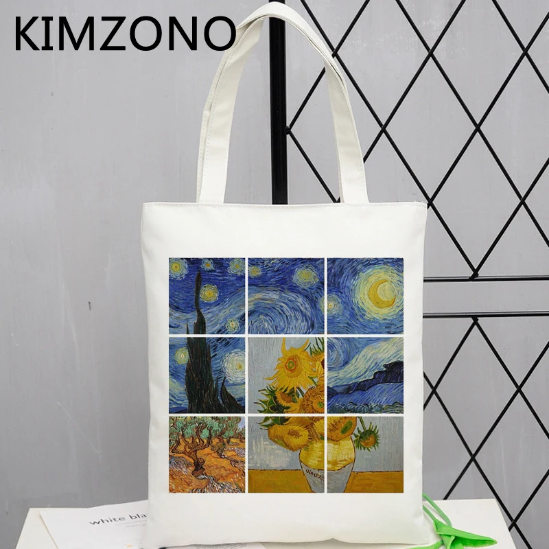

Van Gogh shopping bag shopper shopping bolso cotton grocery handbag bag bolsa compra foldable fabric reciclaje sac tissu