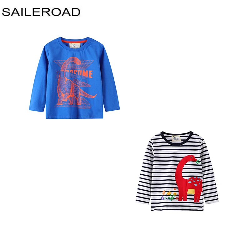SAILEROAD 2Pcs Девушки с длинным рукавом рубашка единорога 7 лет Мальчики рубашки
