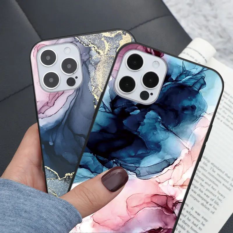 Чехол для Xiaomi Redmi Note 9 8 Pro 8T s 7 6 5 9C Mi 10T A1 A2 A3 9T SE Poco X3 NFC 10 Lite ТПУ акварельный мраморный