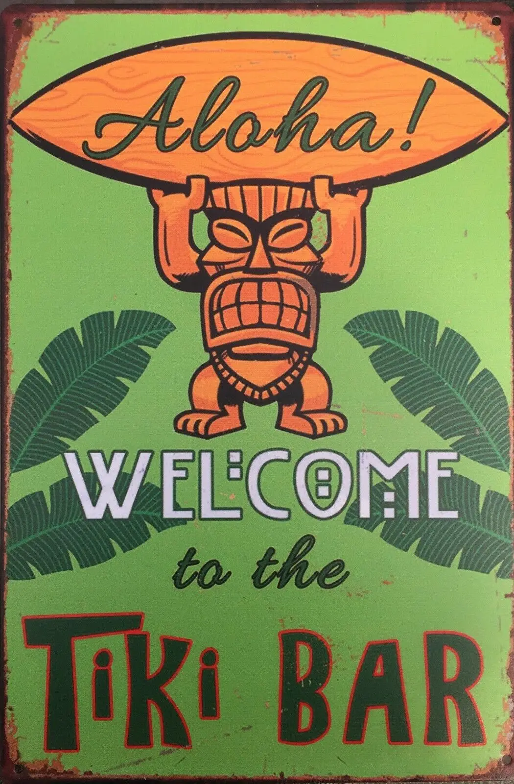 

TIKI BAR Garage Retro Vintage Metal Tin Sign Iron Painting Metal Poster Cafe Bar Pub Tin Sign Plaque Wall Art Man Cave