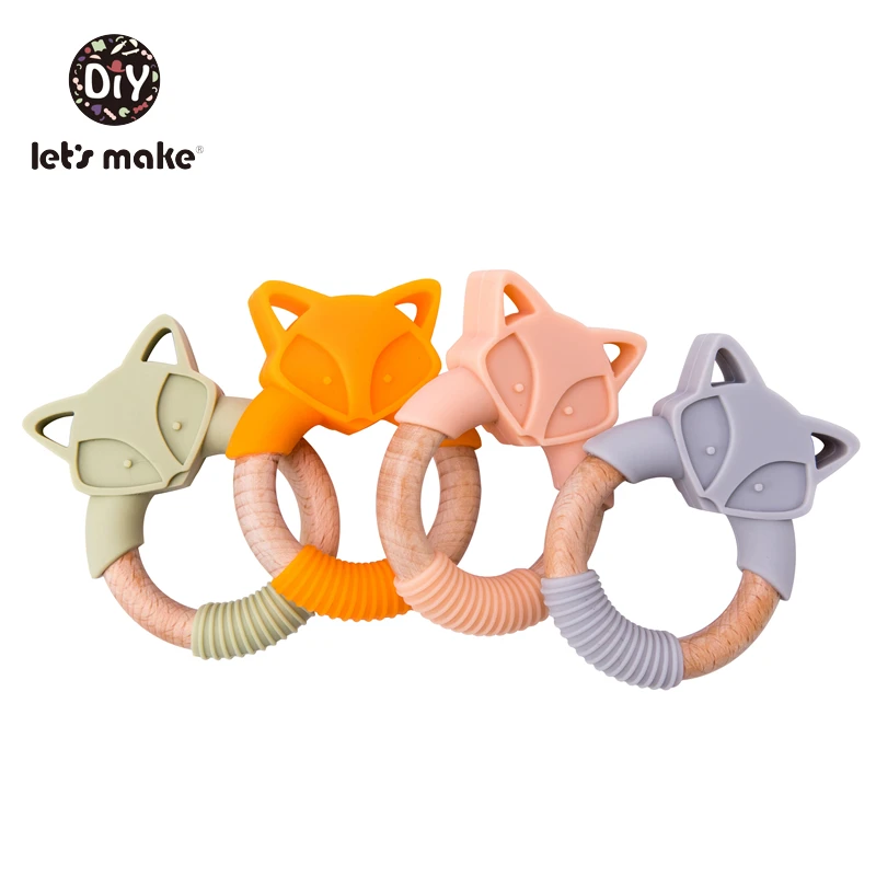 Детские Прорезыватели в форме мультяшной лисы без БФА 1 шт. Силиконовые для