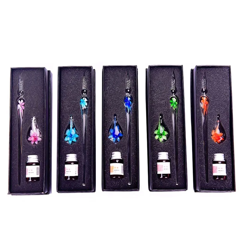 Со шпилькой креативный ручная работа ручки стеклянные цветочным узором