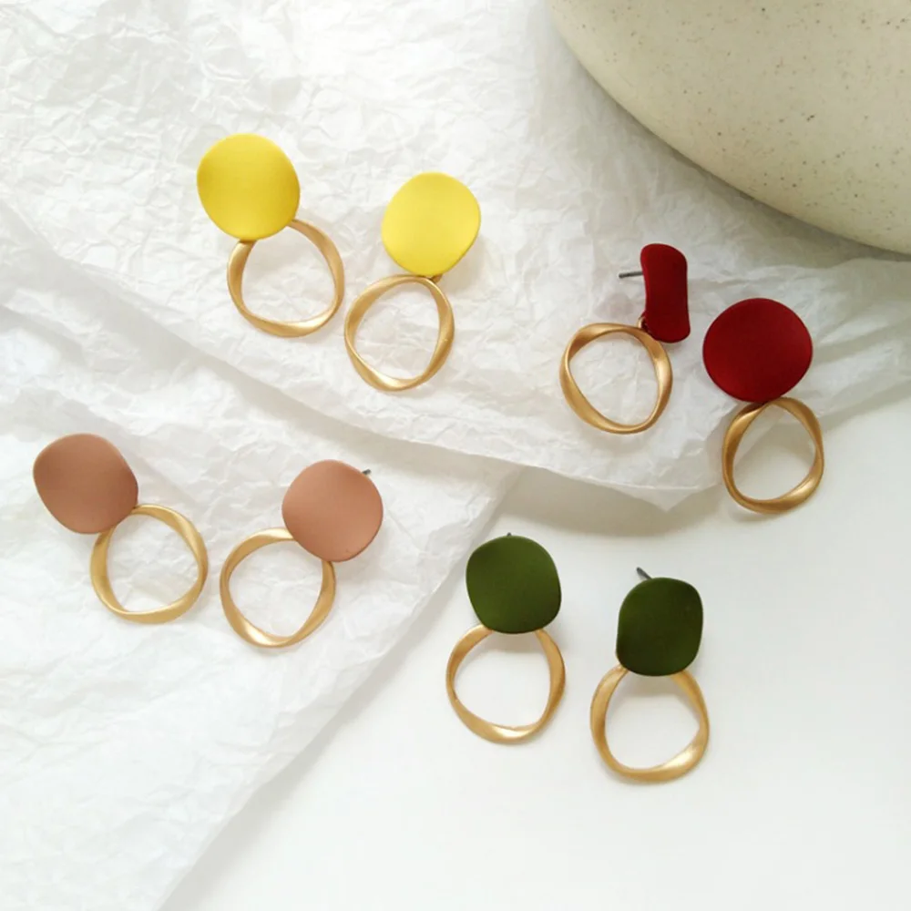 Витые круглые серьги золотого цвета с геометрическим рисунком для женщин