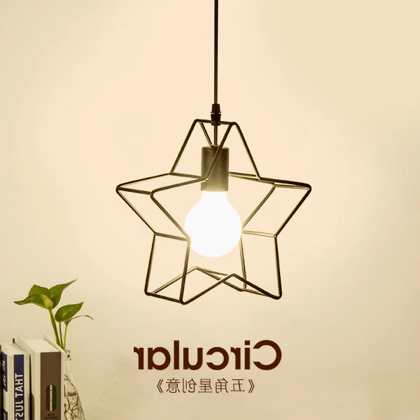 Modern Loft Iron Star Iron Pendant Light Children Bedroom Balcony Restaurant Hanging Light Lamp hanglamp