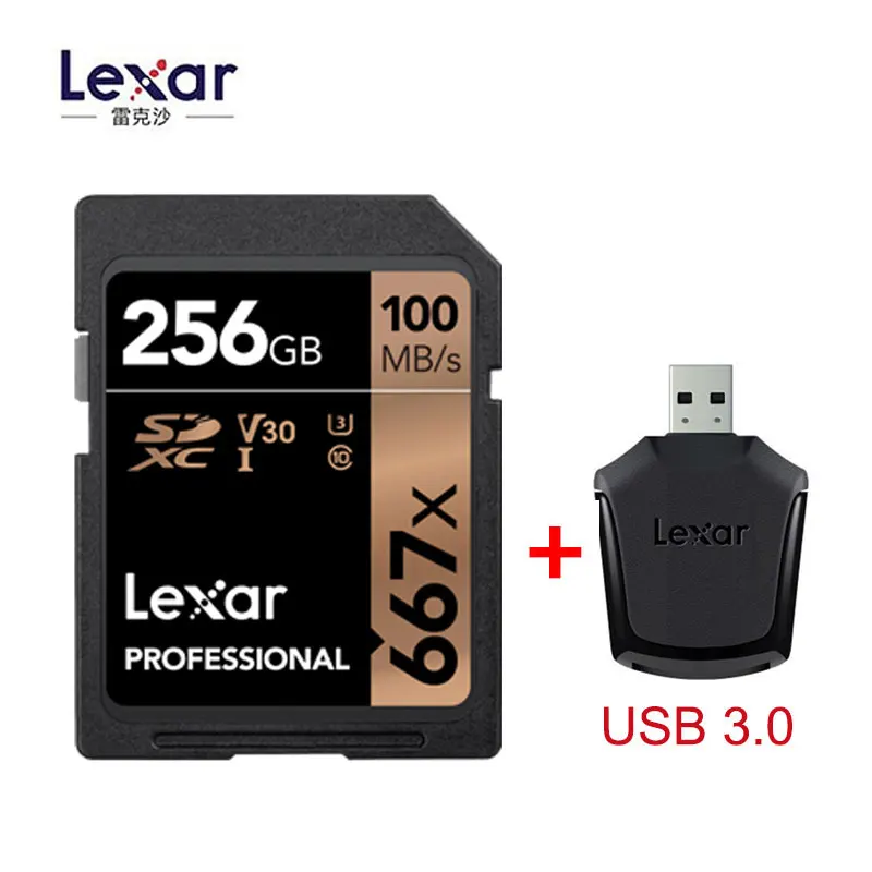 Оригинальная профессиональная UHS I карта Lexar 667x SDXC высокоскоростная Micro SLR камера