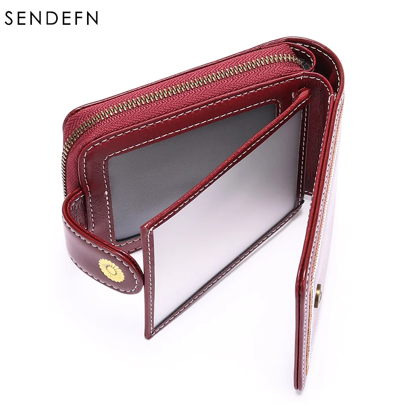 Кошелек из натуральной кожи тройной складной женский держатель для карт с