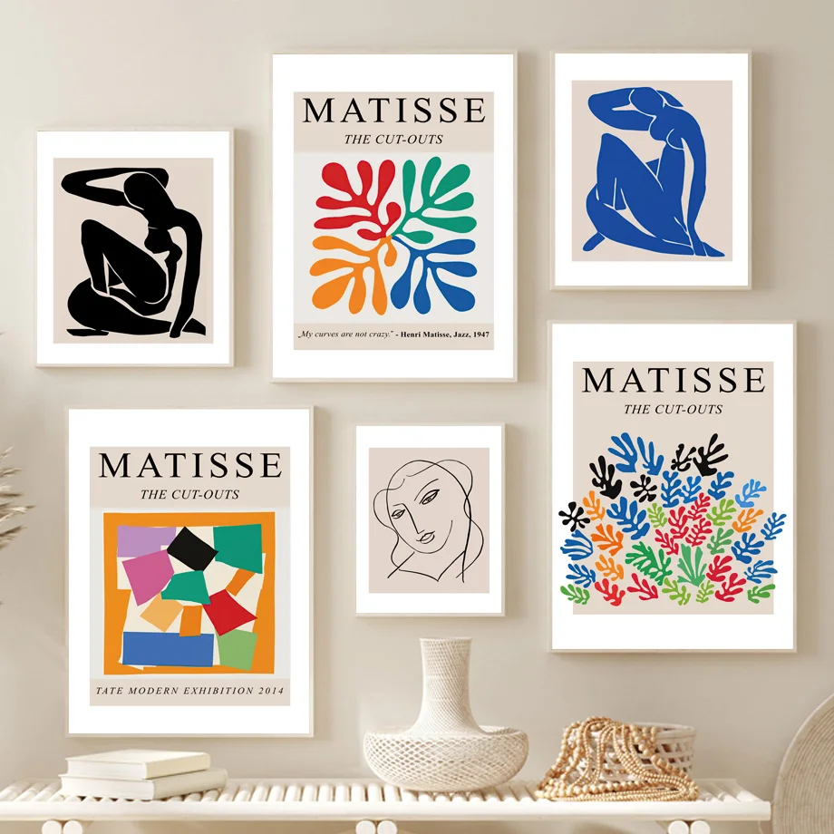 

Girl Body Leaves Coral Abstract Matisse Wall Art Canvas Painting Nordic Posters And Prints Wall Pictures For Living Room Decor
