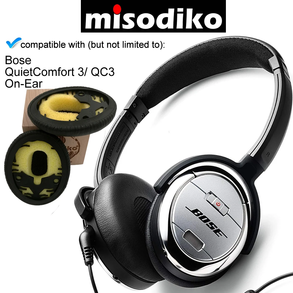 Сменные амбушюры misodiko из пены с эффектом памяти для Bose Quietcomfort QC3 On Ear OE1 Комплект