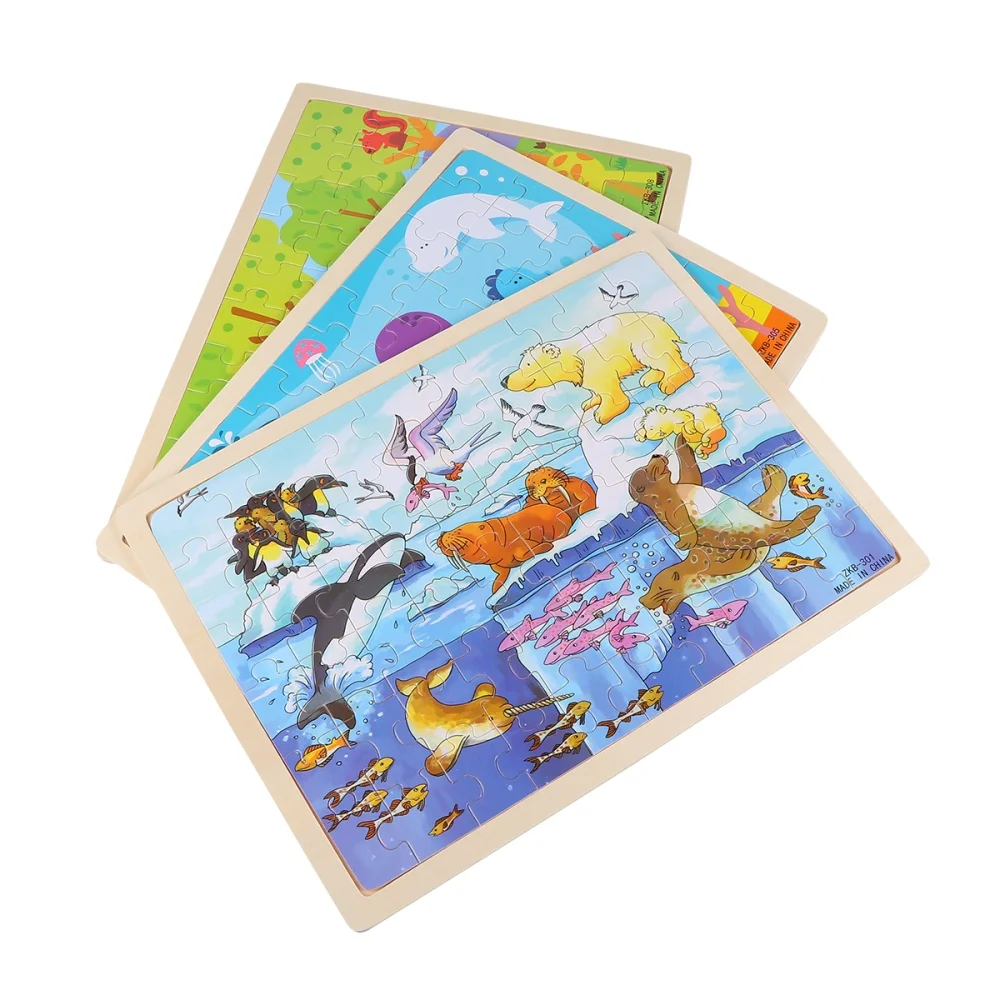 3 комплекта деревянных джиггинговых пил красочные Мультяшные животные фотообои