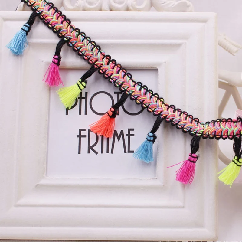 1Yards/Lot Tassel Fringe Lace Ribbon Trim Embroidery Fabric Sewing Garment Curtain Clothing Crafts Materials Accessory - купить по
