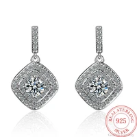 hot sale 925 sterling sliver luxury woman dangle zircon earrings fashion korean decorations accessories for jewelry