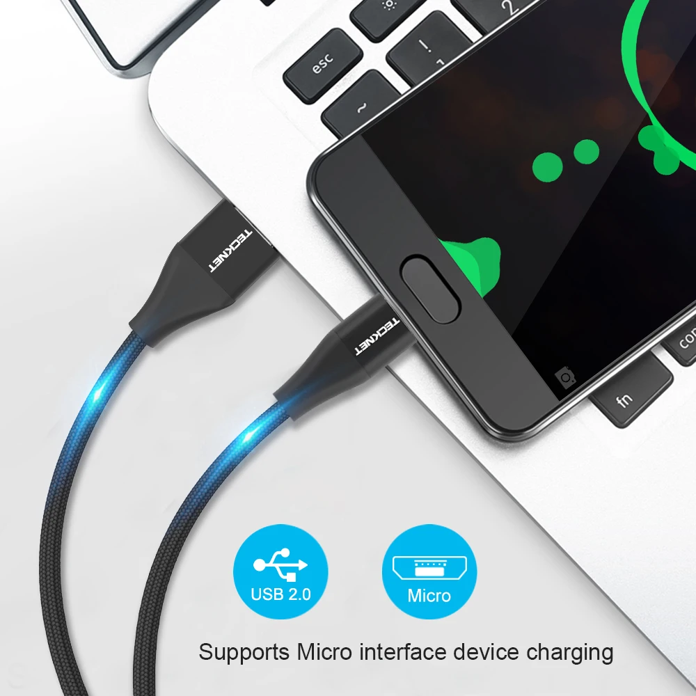 Кабель Micro USB TeckNet 2 4 А зарядный кабель для Samsung Huawei Xiaomi LG Andriod синхронизации данных