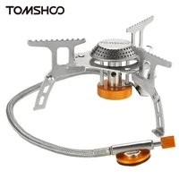 tomshoo outdoor camping stove kit ultralight compact foldable backpacking gas stove with windshield plates camp gas cartridge