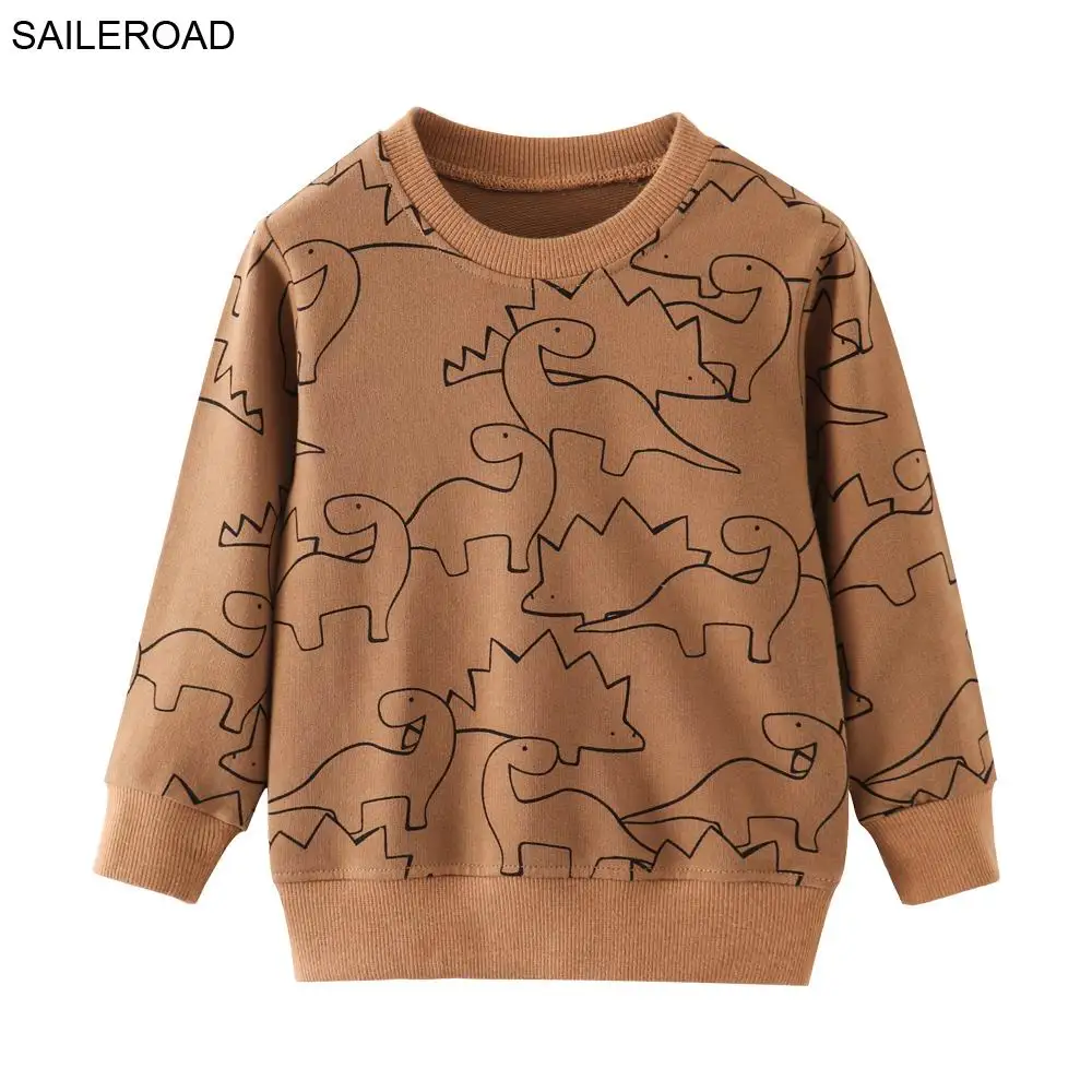 SAILEROAD Динозавр Детская толстовка Осень 2019 Хлопок Baby Boy Одежда Мальчики с длинным