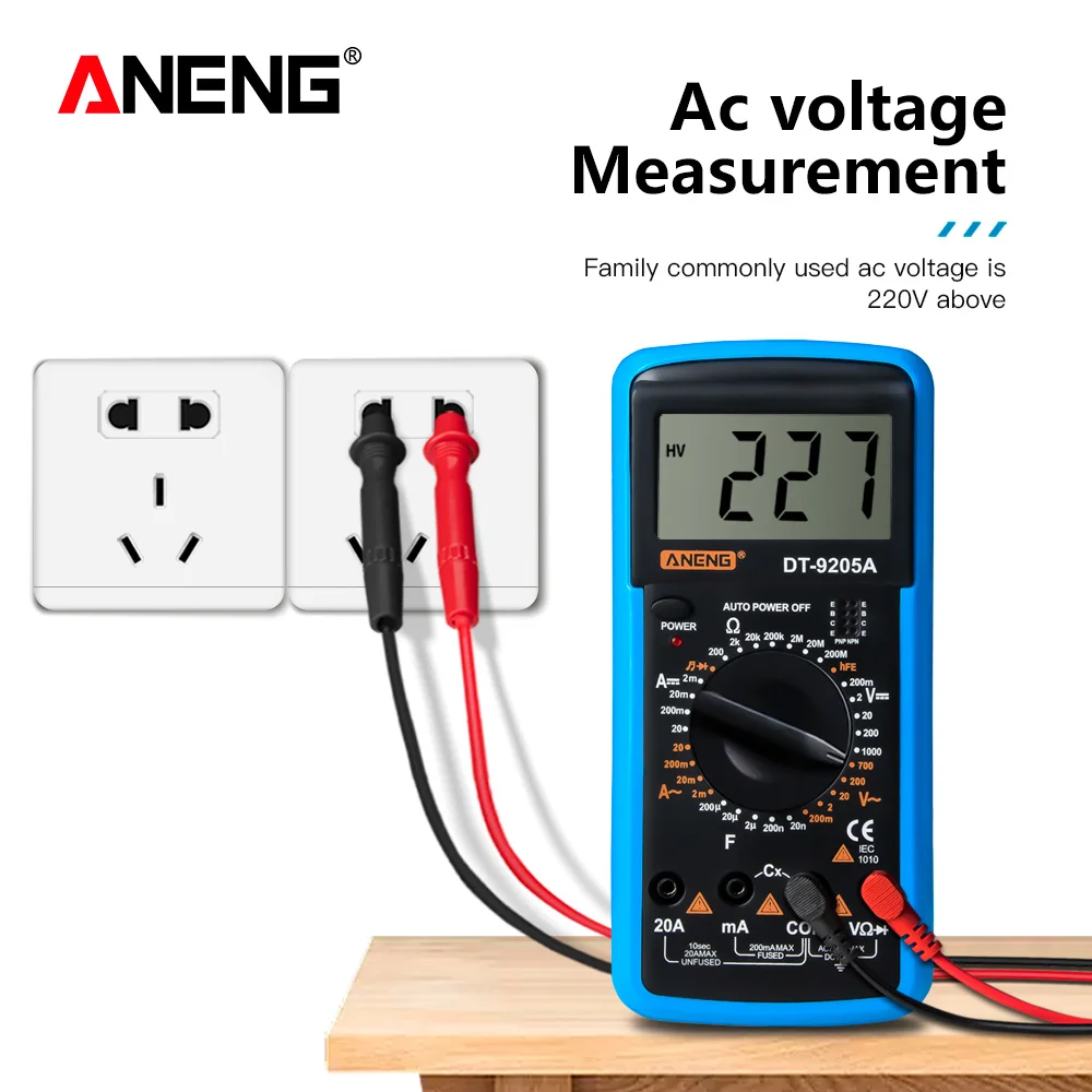 ANENG DT9205A мультиметр цифровой тестер digital multimeter щупы для мультиметра транзистор